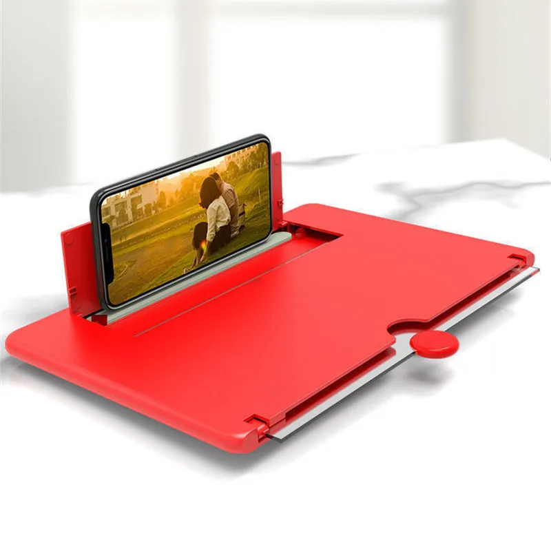 3D Mobile Screen Enlarger Universal Phone Video Amplifier Holder Red Phone Screen Magnifier Acrylic Mobile Screen Amplifier