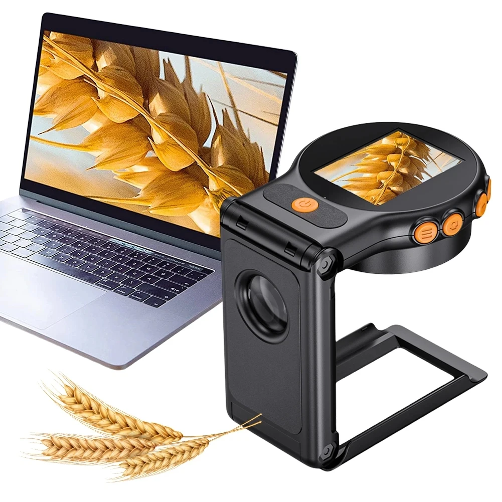  500X Magnification Digital Handheld Microscope HD Electronic Coin Magnifier 2Inch IPS Screen for Jewelry Watch Repair Type C