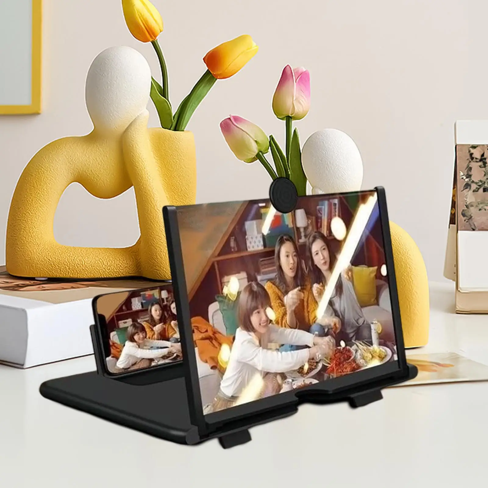 10 Inch HD Phone Screen Magnifier Portable Foldable Movie Video Amplifier for Smartphones, Mini Personal Cinema Enlarger