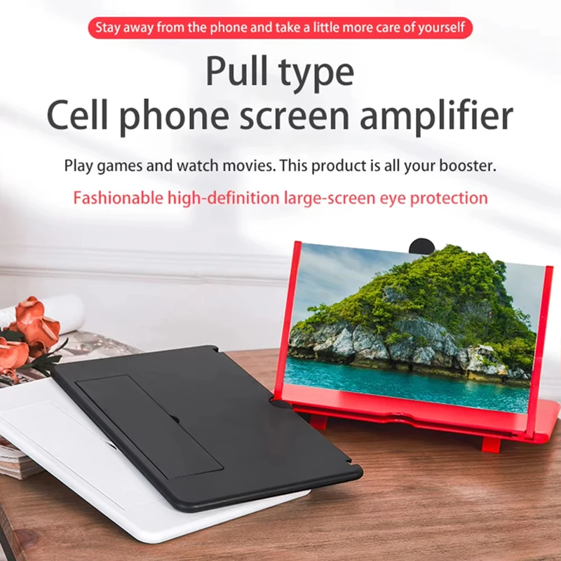 10/12In Mobile Phone Magnifier Ultra-HD Screen Magnifier for Easy TV Viewing Orientation Full-Screen Mobile Phone Magnification