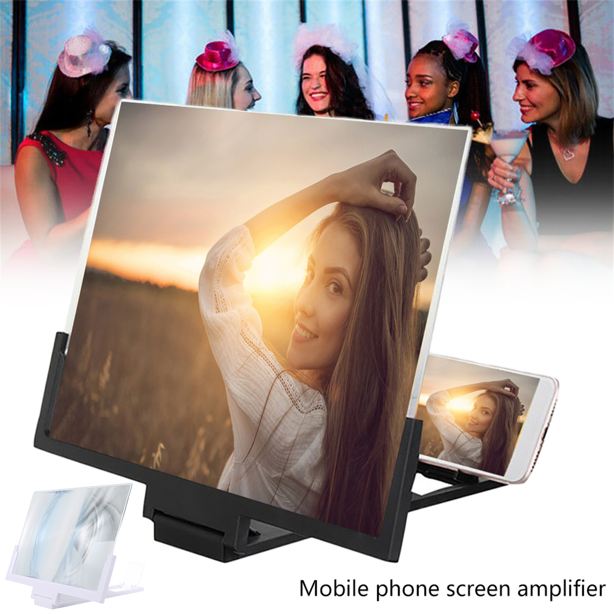 14 Inch Mobile Phone Screen Amplifier 3D Magnifying Glass Stand Magnifier HD Video Amplifier Phone Stand Enlarged Screen Bracket