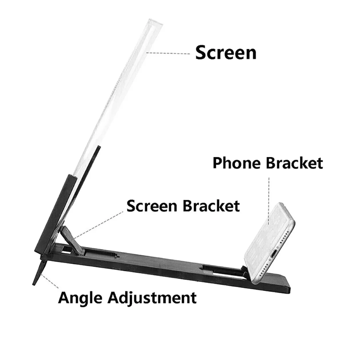 14 Inch Mobile Phone Screen Amplifier 3D Magnifying Glass Stand Magnifier HD Video Amplifier Phone Stand Enlarged Screen Bracket