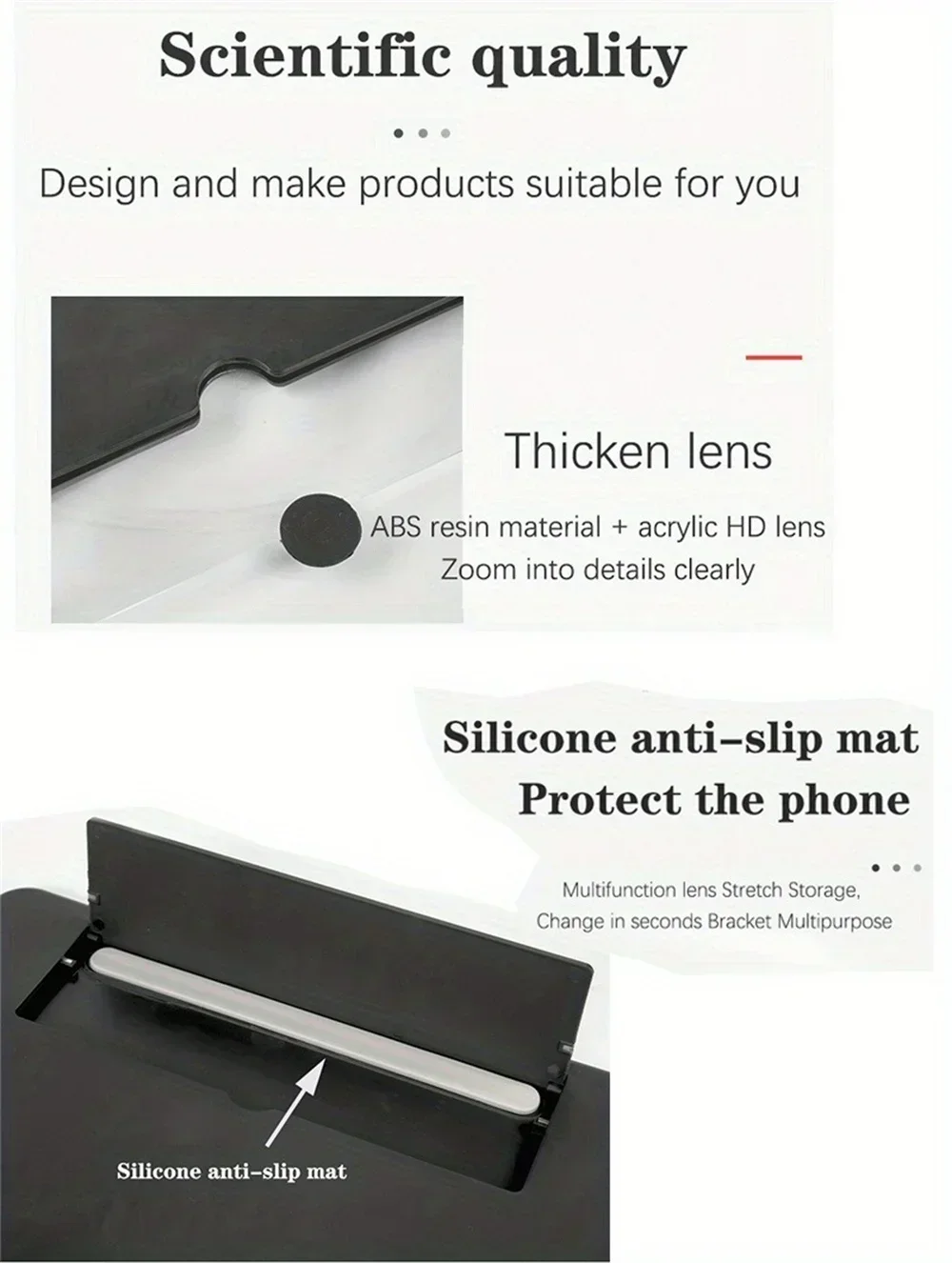 12/10 inch  Multi Functional Amplifier Mobile Phone Screen Amplifier HD Screen Magnifying Glass Anti Blue Light Eye Protection