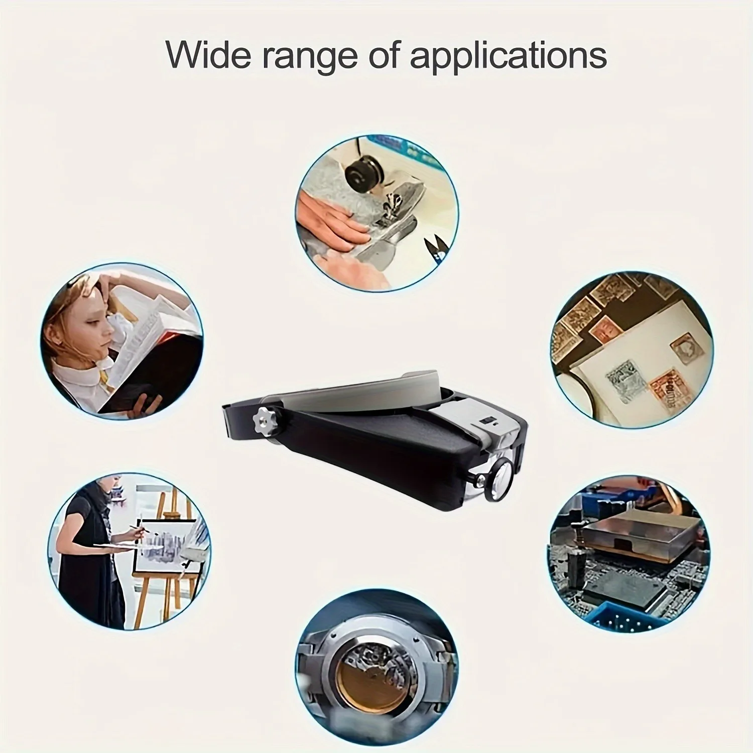 Loupe Microscope LED Light 10X Helmet Style Magnifier Glass Headband Magnifying Glasses Lupas Con Luz Reading Or Repair Use