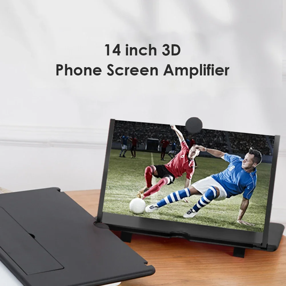 Mobile Screen Amplifier Projector Video Movie Amplifier Desktop Display Stand 3D HD 14 Inch for All Smartphone Screen Amplifier