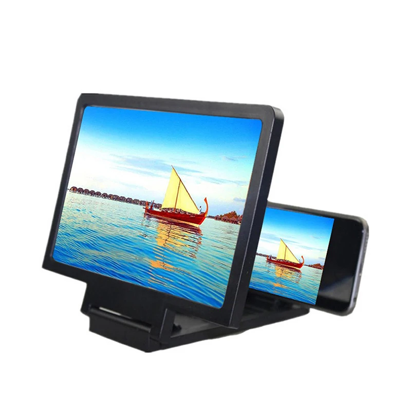 1PC Mobile phone screen amplifier 3D HD TV magnifier foldable desktop mobile phone bracket