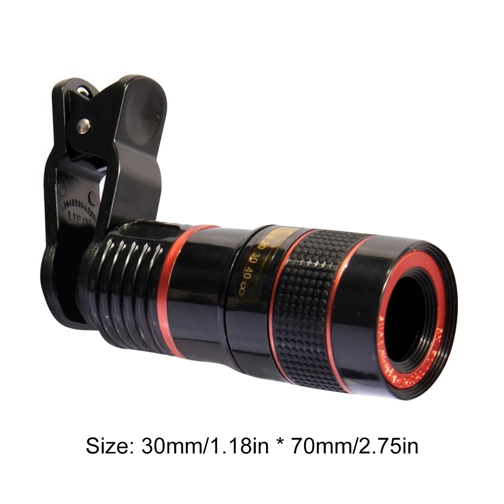 Telescope 8X/12X/20X Long Focus Mobile Phone Clip-on Lens Telescope Telephoto HD Lens External Zoom Special Effects Magnifier