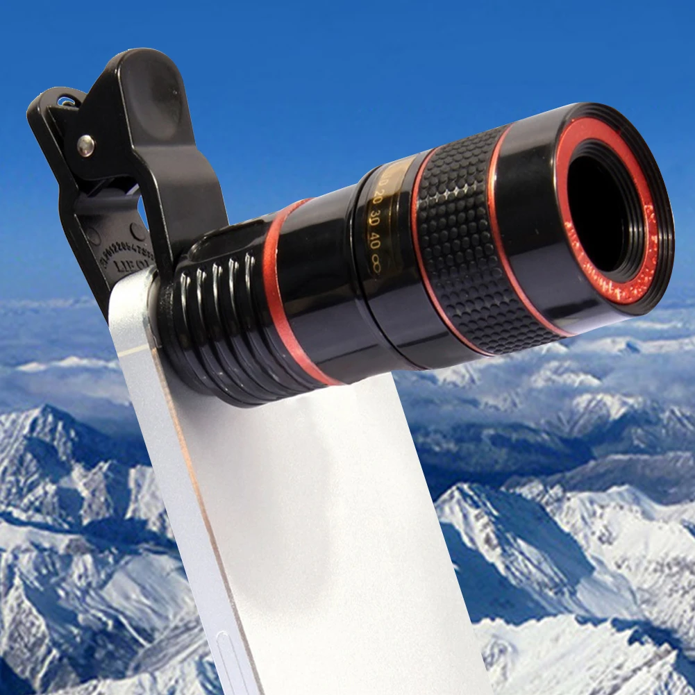 Telescope 8X/12X/20X Long Focus Mobile Phone Clip-on Lens Telescope Telephoto HD Lens External Zoom Special Effects Magnifier