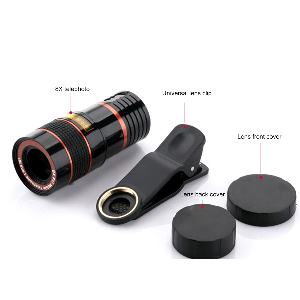 Telescope 8X/12X/20X Long Focus Mobile Phone Clip-on Lens Telescope Telephoto HD Lens External Zoom Special Effects Magnifier