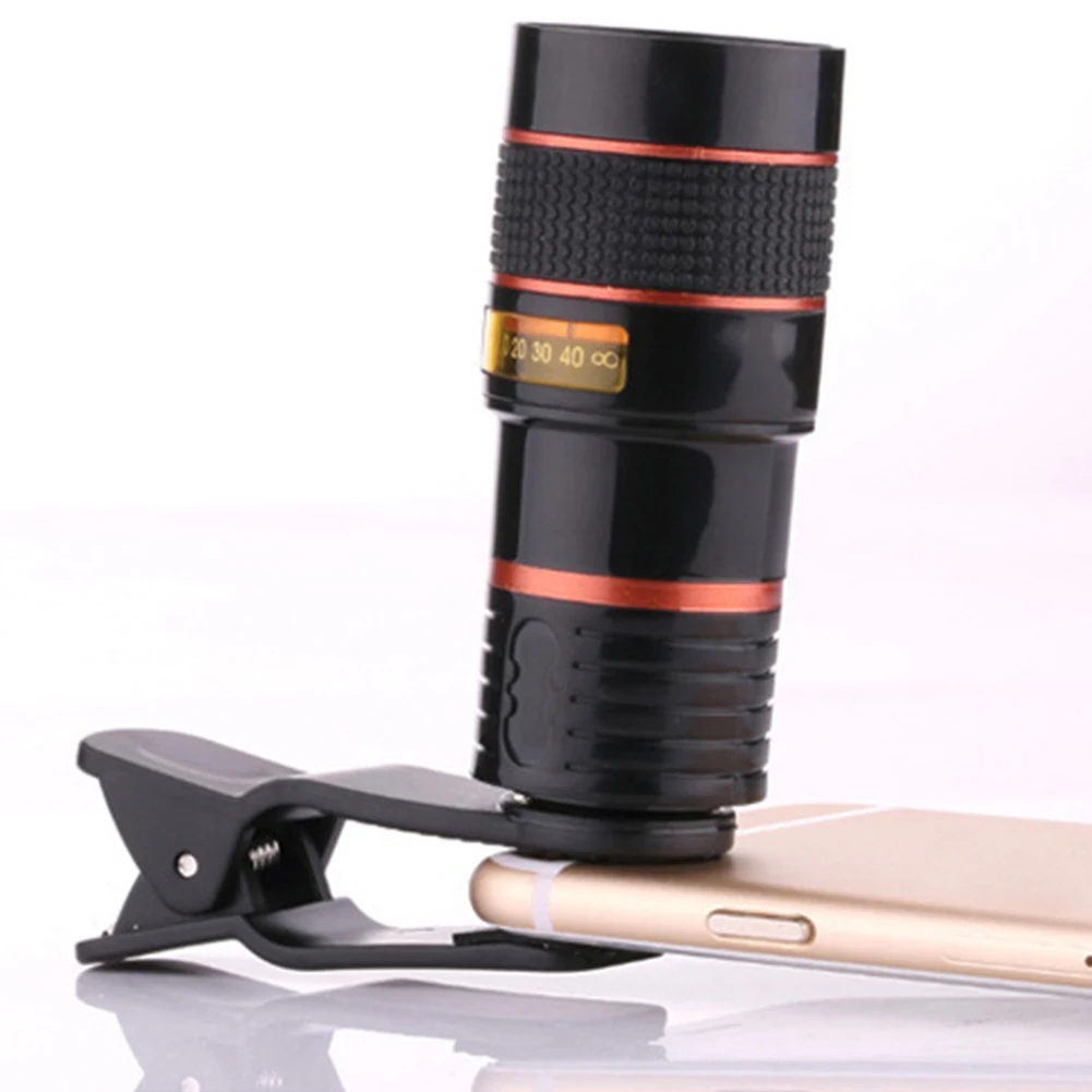 Telescope 8X/12X/20X Long Focus Mobile Phone Clip-on Lens Telescope Telephoto HD Lens External Zoom Special Effects Magnifier