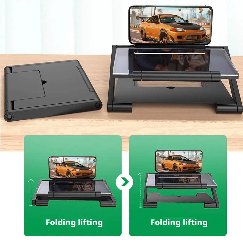 Foldable Phone Screen HD Amplifier With Remote Control 3D Magnifying Glass Stand For Video Watching