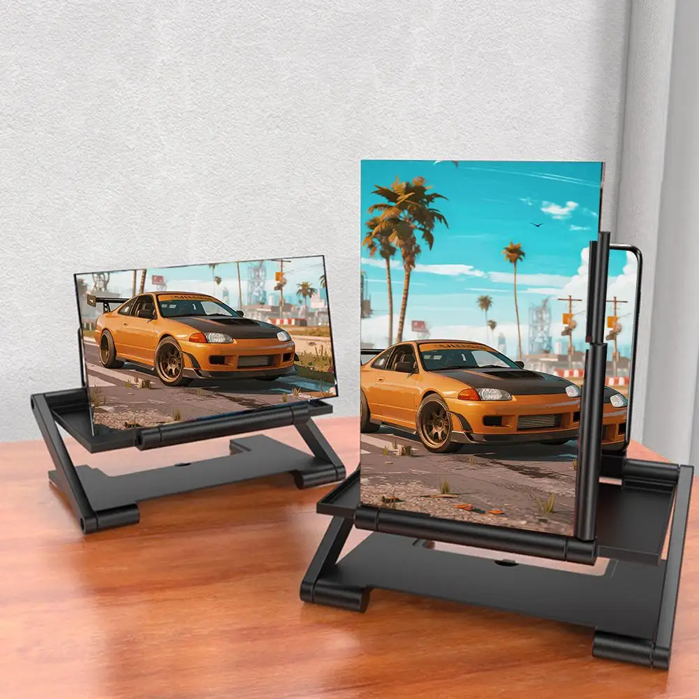 Foldable Phone Screen HD Amplifier With Remote Control 3D Magnifying Glass Stand For Video Watching