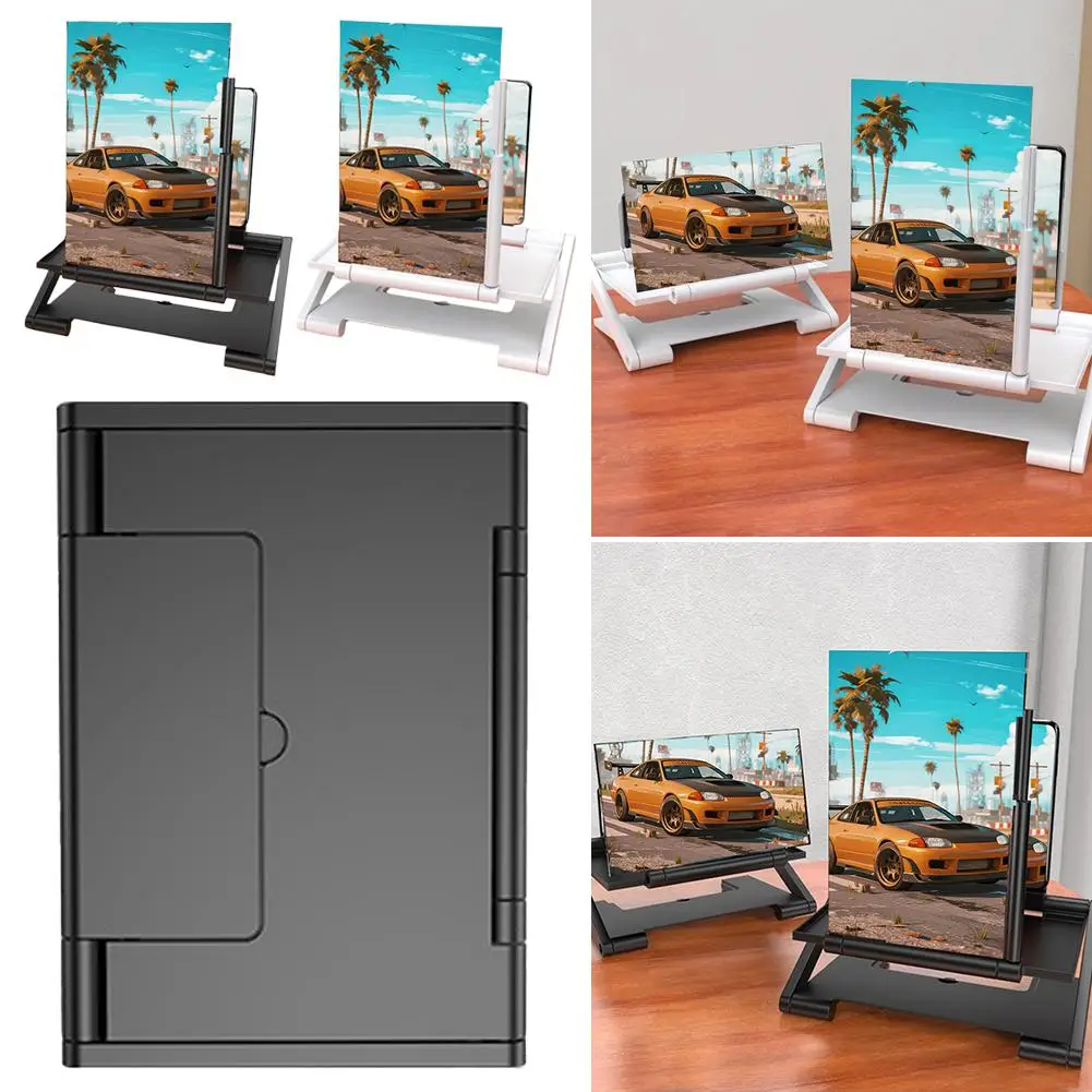 Foldable Phone Screen HD Amplifier With Remote Control 3D Magnifying Glass Stand For Video Watching