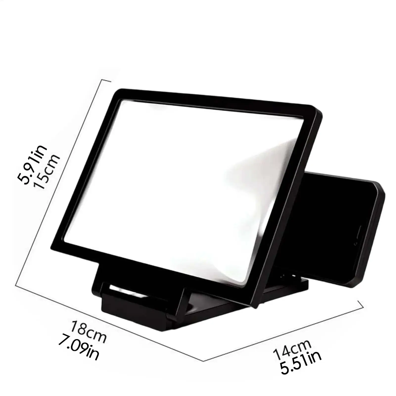 Screen Magnifier HD Screen Magnifying Glass Eye Protection Lightweight Portable Screen Enlarge Magnifier Phone Holder