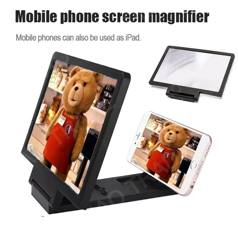 3D Screen Amplifier Mobile Phone HD Screen Video Glass Stand Magnifier For Phone Enlarged Screen Phone Stand Bracket