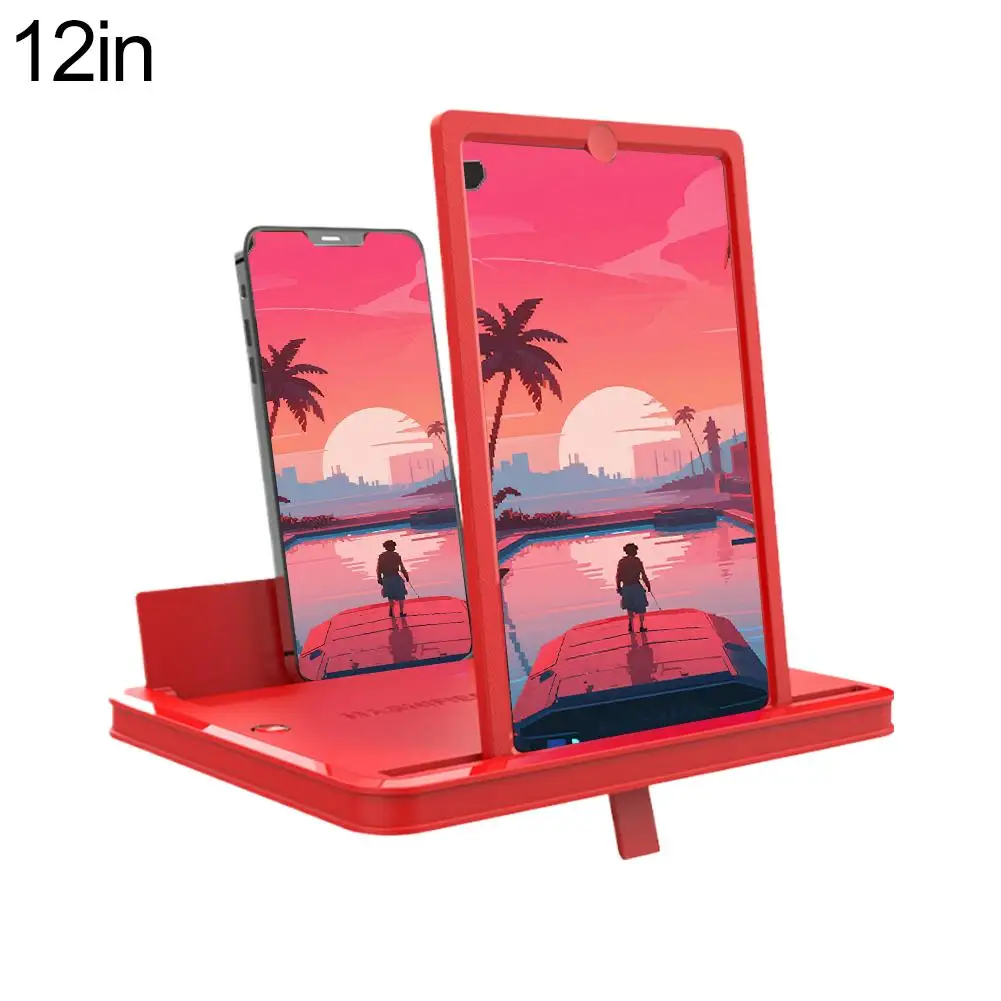 10/12/14in Phone Screen Amplifier 3D Magnifying Glass Stand Magnifier HD Video Amplifier Phone Stand Enlarged Screen Bracket
