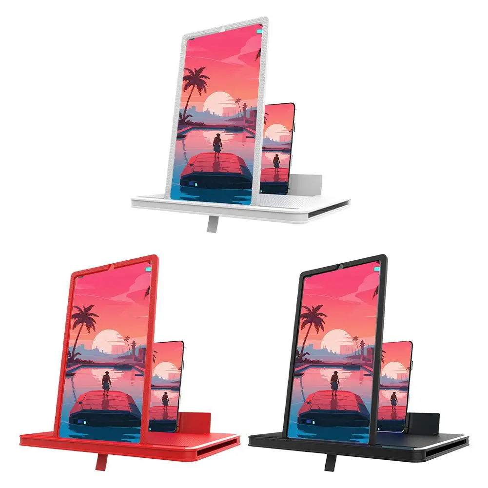 10/12/14in Phone Screen Amplifier 3D Magnifying Glass Stand Magnifier HD Video Amplifier Phone Stand Enlarged Screen Bracket