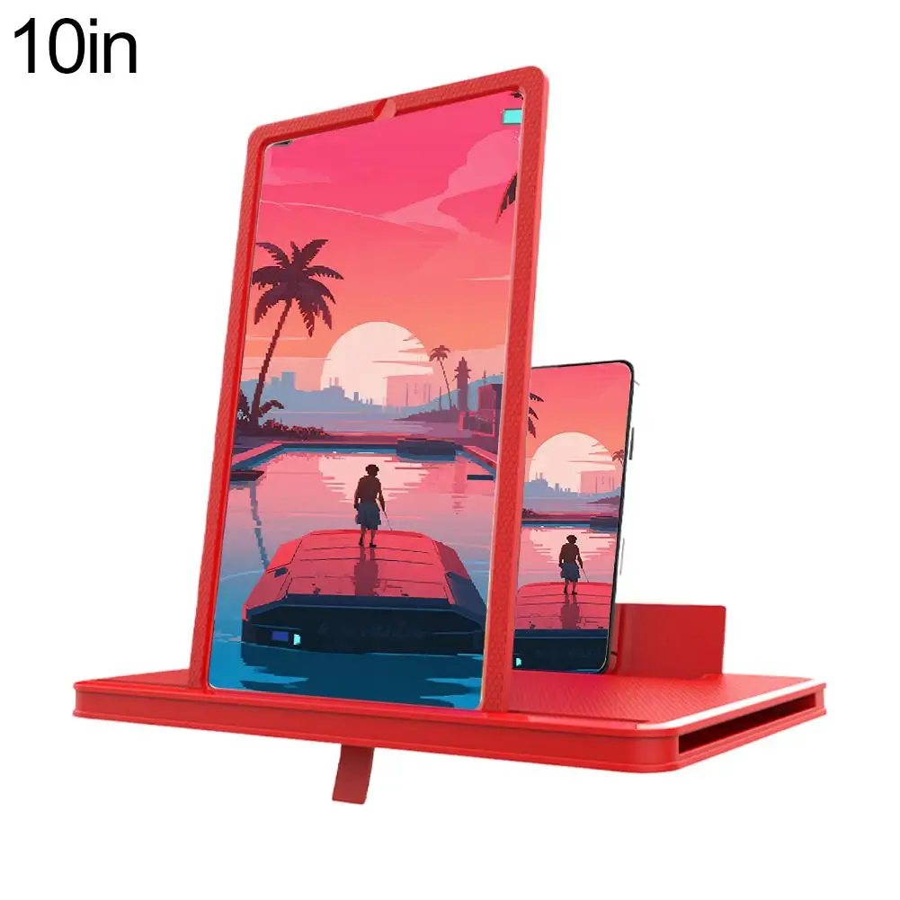10/12/14in Phone Screen Amplifier 3D Magnifying Glass Stand Magnifier HD Video Amplifier Phone Stand Enlarged Screen Bracket