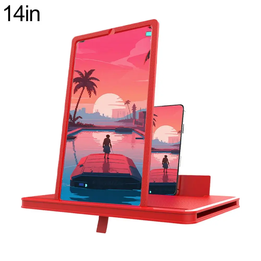 10/12/14in Phone Screen Amplifier 3D Magnifying Glass Stand Magnifier HD Video Amplifier Phone Stand Enlarged Screen Bracket