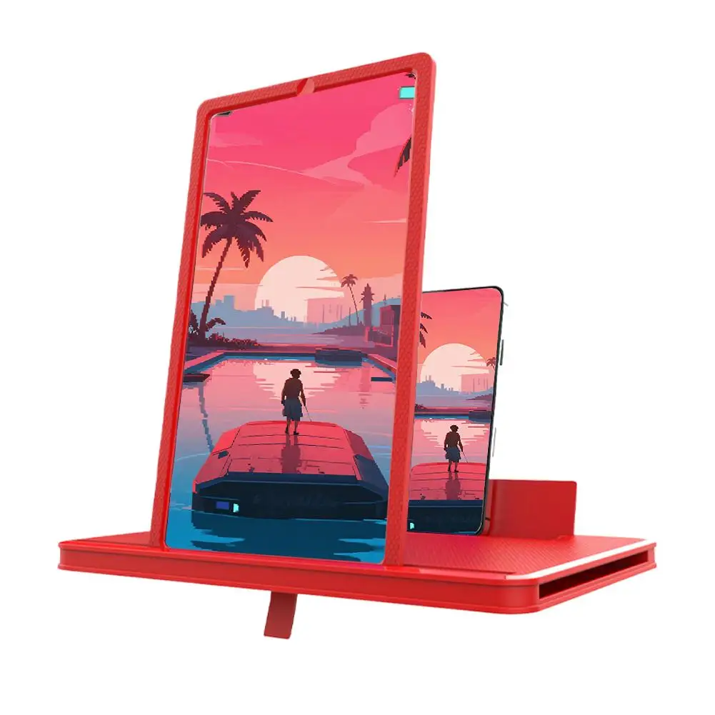 10/12/14in Phone Screen Amplifier 3D Magnifying Glass Stand Magnifier HD Video Amplifier Phone Stand Enlarged Screen Bracket