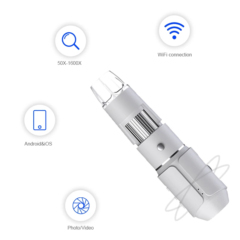 Digital Microscope Wireless Pocket Handheld USB Microscopes 50x-1600x Zoom Fixed Focus HD Magnifier For iPhone Android