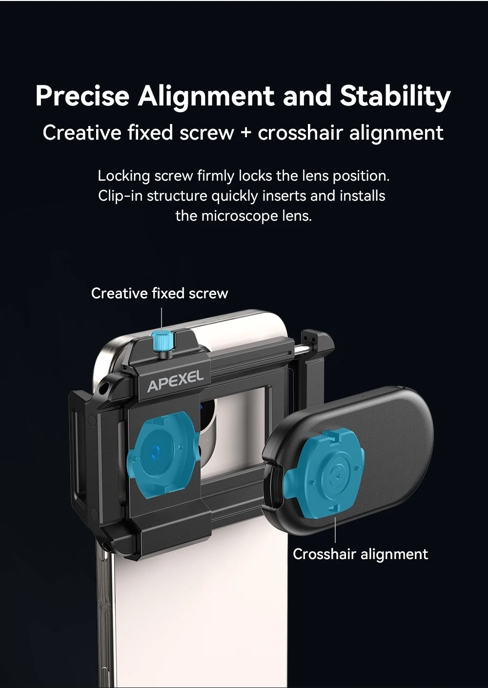 APEXEL 3 in 1 Mobile Phone Microscope Lens Kits 100X 150X 200X Macro magnifier Biological Microscope for Phone Lens with LED CPL