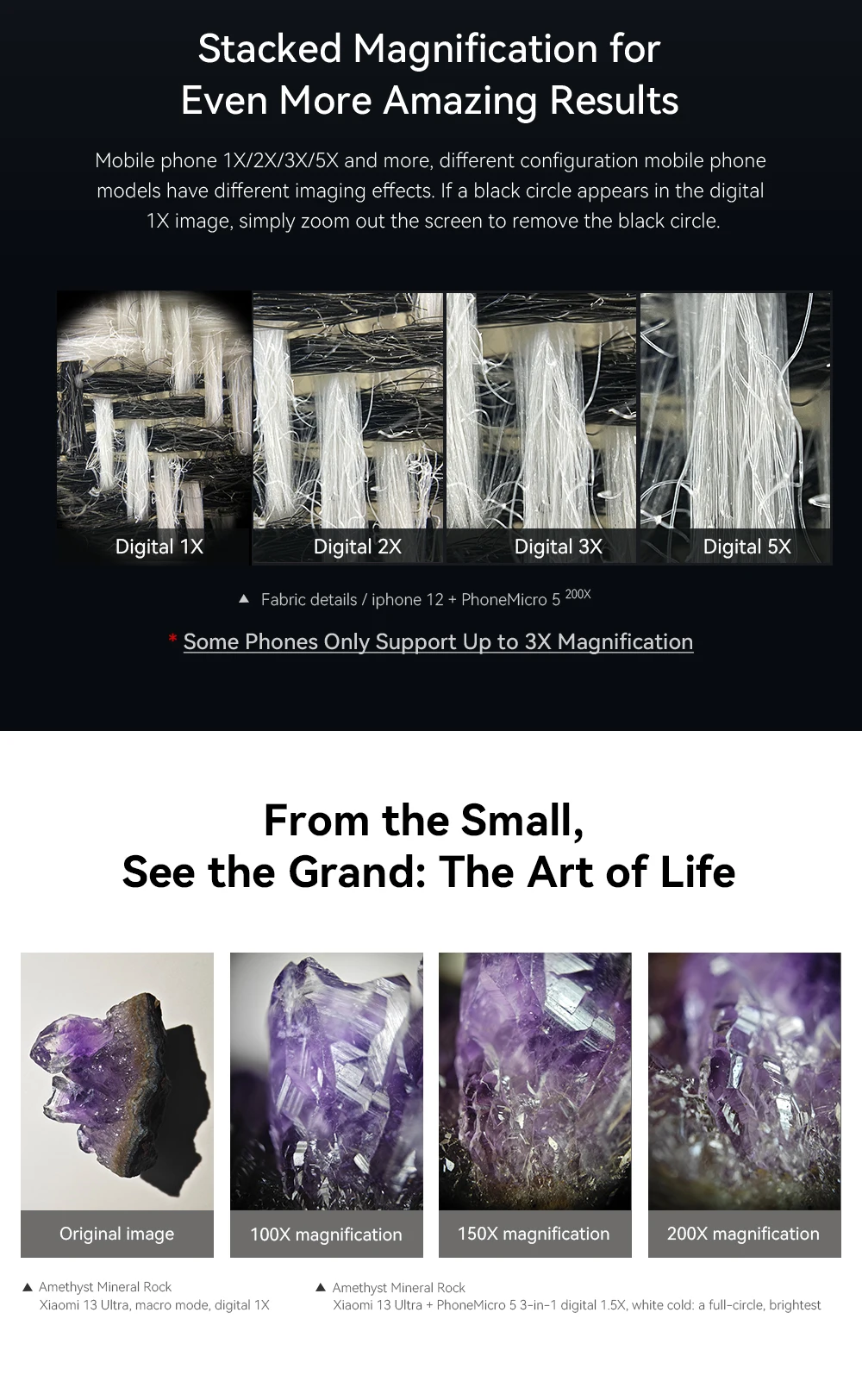 APEXEL 3 in 1 Mobile Phone Microscope Lens Kits 100X 150X 200X Macro magnifier Biological Microscope for Phone Lens with LED CPL