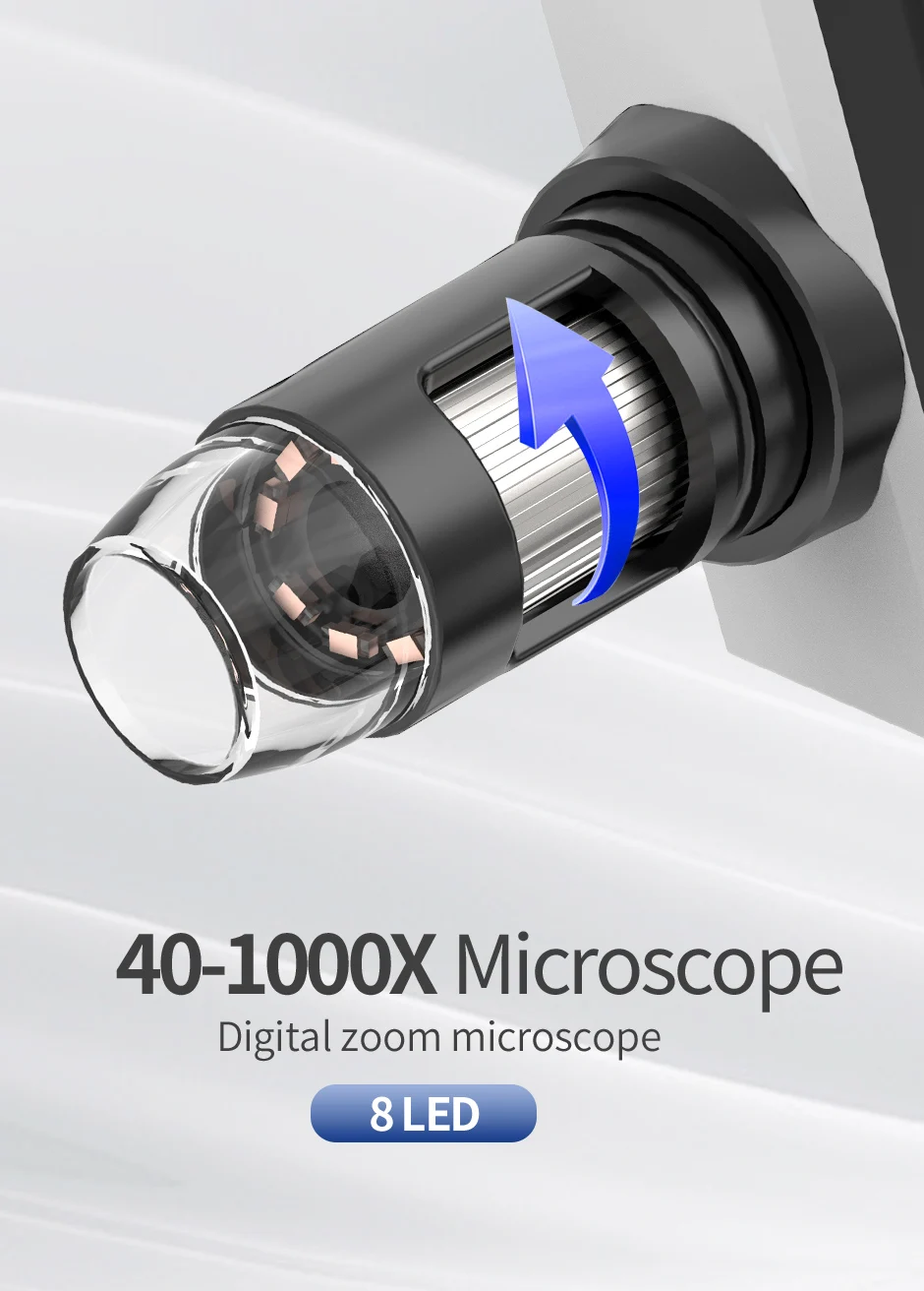 4.3‘’ Digital Microscope 1000X Zoom HD Electronic Microscopes Camera Magnifier for Soldering Phone Repair Microscope