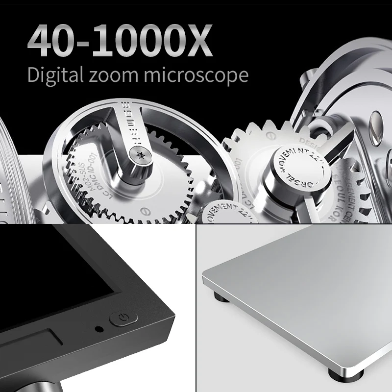 4.3‘’ Digital Microscope 1000X Zoom HD Electronic Microscopes Camera Magnifier for Soldering Phone Repair Microscope