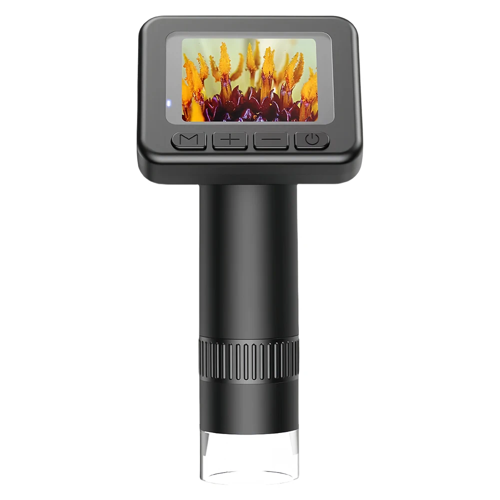 50-1000X High Definition Magnifying Glass Handheld HD Digital Microscope 2 Inch LCD Screen for Biological Observe Skin Detection