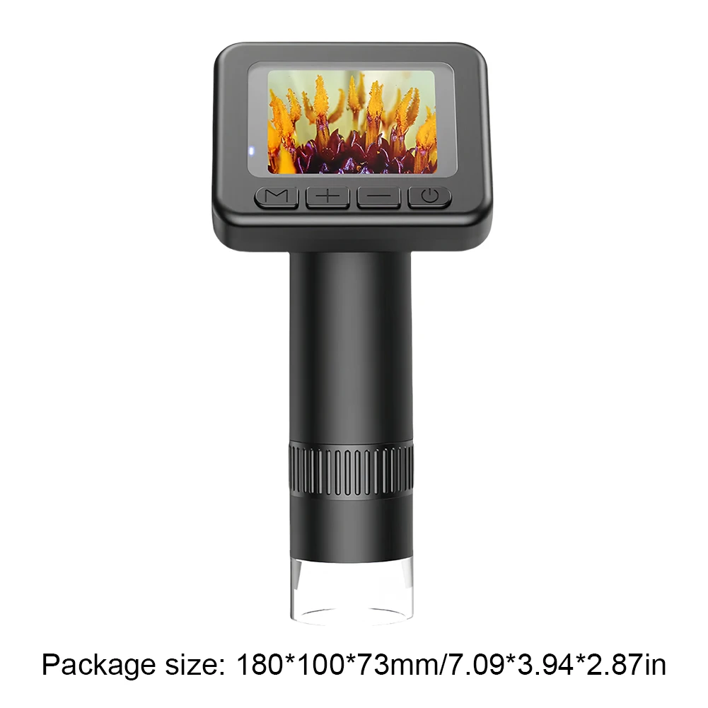 50-1000X High Definition Magnifying Glass Handheld HD Digital Microscope 2 Inch LCD Screen for Biological Observe Skin Detection