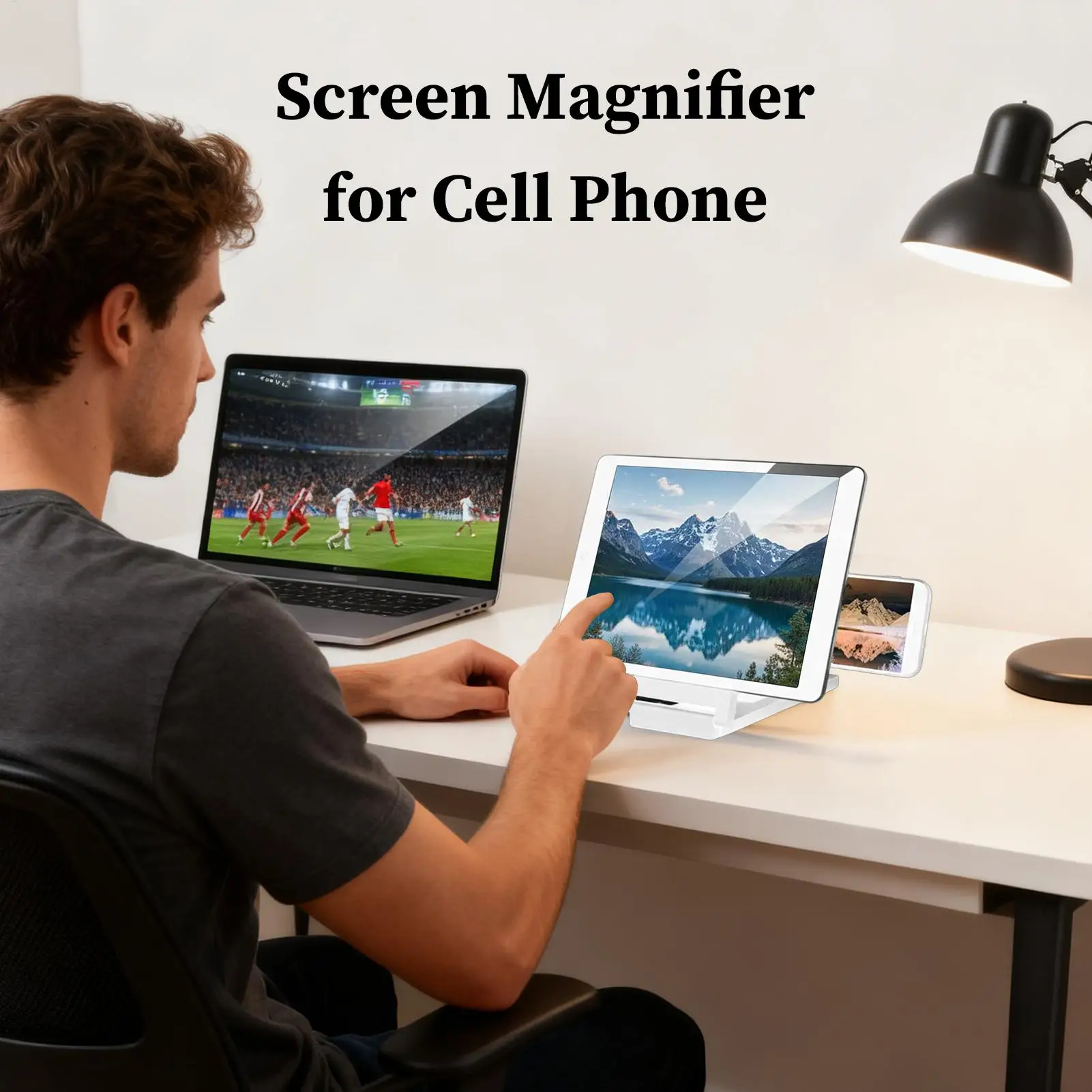 1PC Mobile Phone Amplifier HD Screen Magnifying Glass Anti Blue Light And Eye Protection Multi Functional Amplifier For Phone