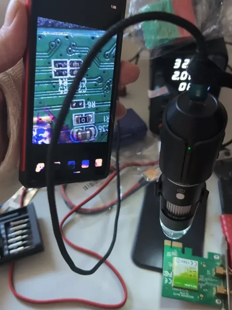 Dodosee 2025 New WiFi Electronic Microscope 1600x HD Digital Magnifiers For Phone Repair Adjustable Stand Loupes For Android/iOS