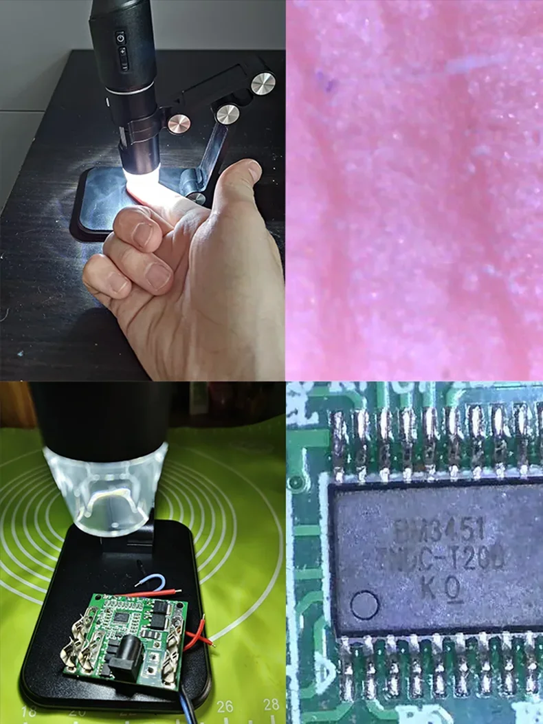 Dodosee 2025 New WiFi Electronic Microscope 1600x HD Digital Magnifiers For Phone Repair Adjustable Stand Loupes For Android/iOS