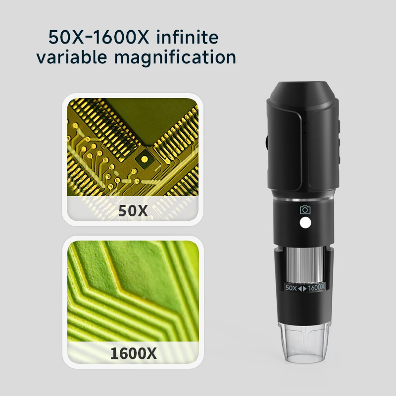 Dodosee 2025 New WiFi Electronic Microscope 1600x HD Digital Magnifiers For Phone Repair Adjustable Stand Loupes For Android/iOS