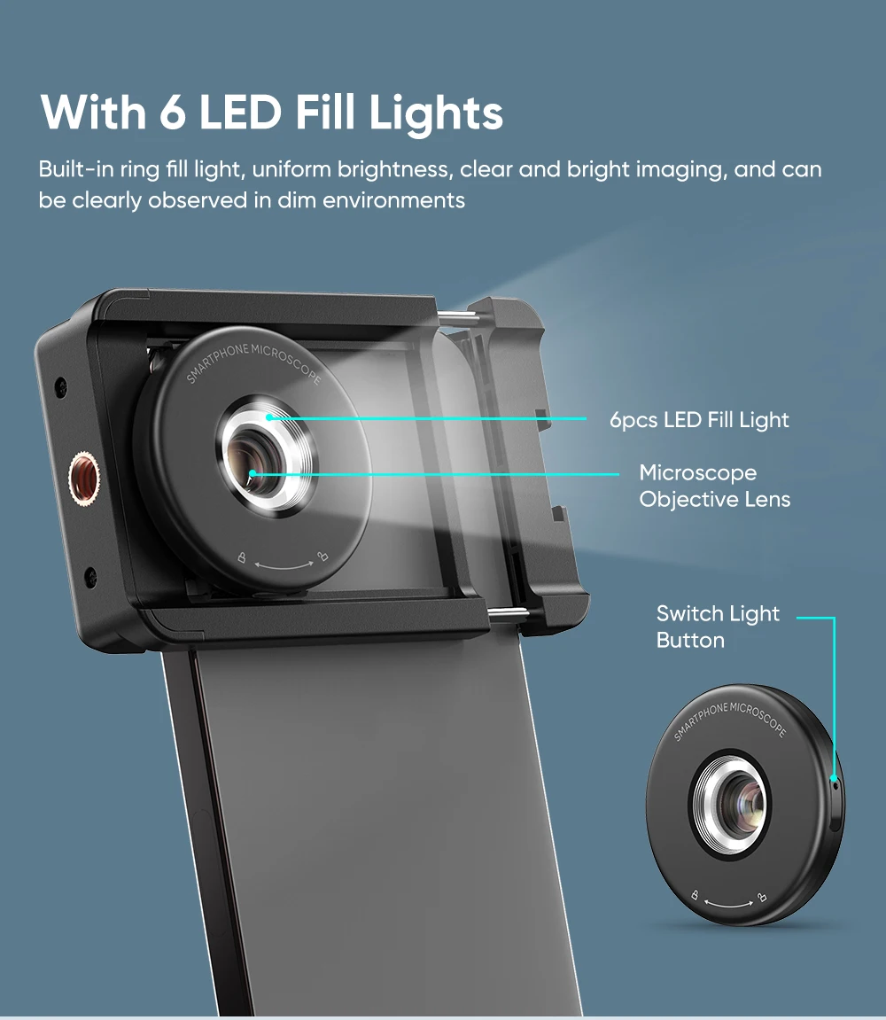 APEXEL HD Portable 100X Microscope Lens for Mobile Phone Magnifier Macro Phone Lens With CPL Filter Universal Clip Smartphones