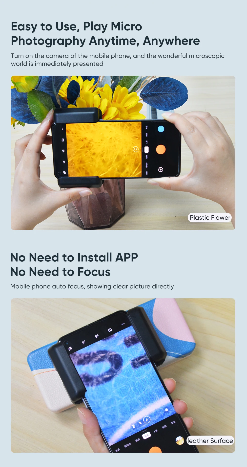 APEXEL HD Portable 100X Microscope Lens for Mobile Phone Magnifier Macro Phone Lens With CPL Filter Universal Clip Smartphones