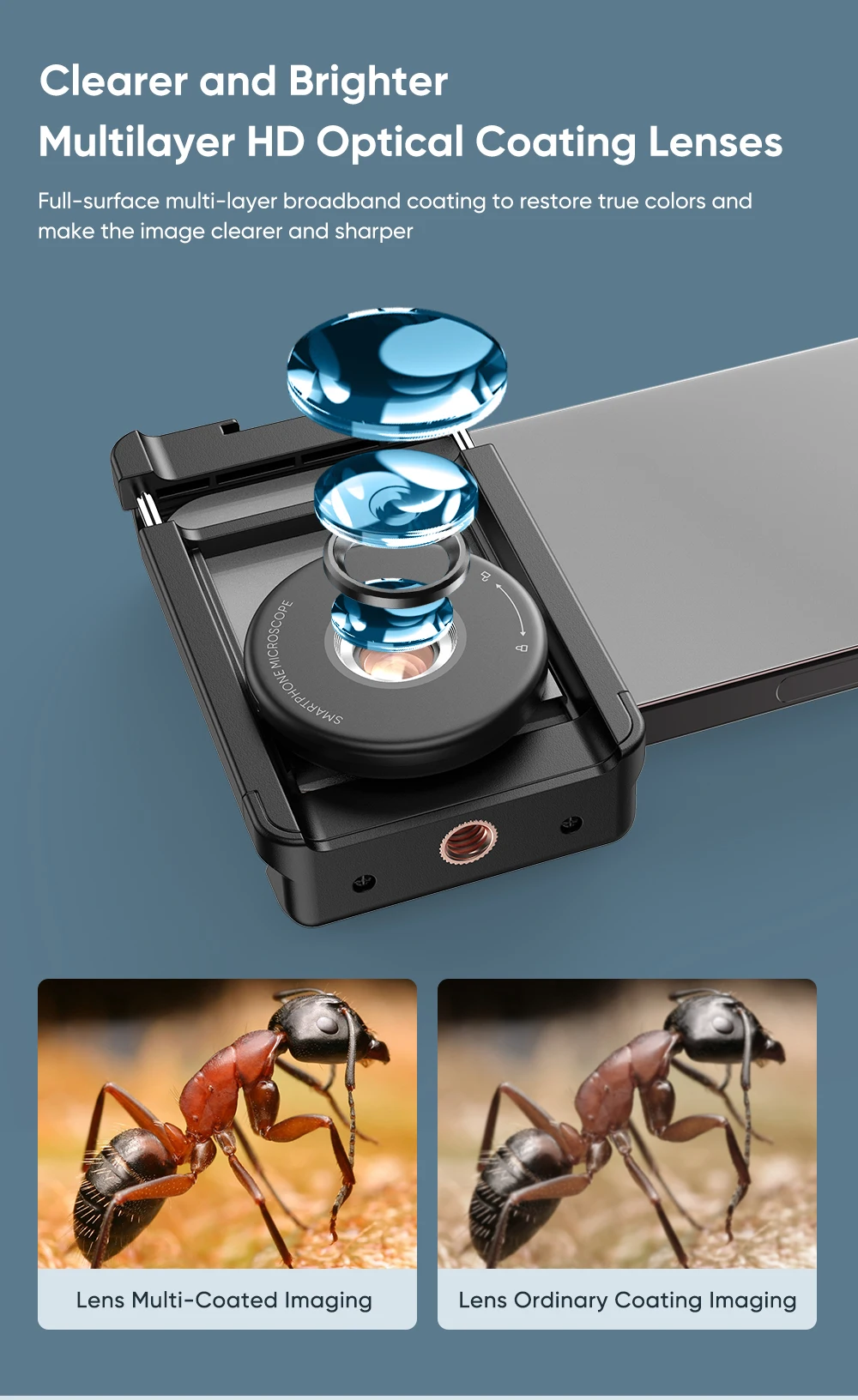 APEXEL HD Portable 100X Microscope Lens for Mobile Phone Magnifier Macro Phone Lens With CPL Filter Universal Clip Smartphones