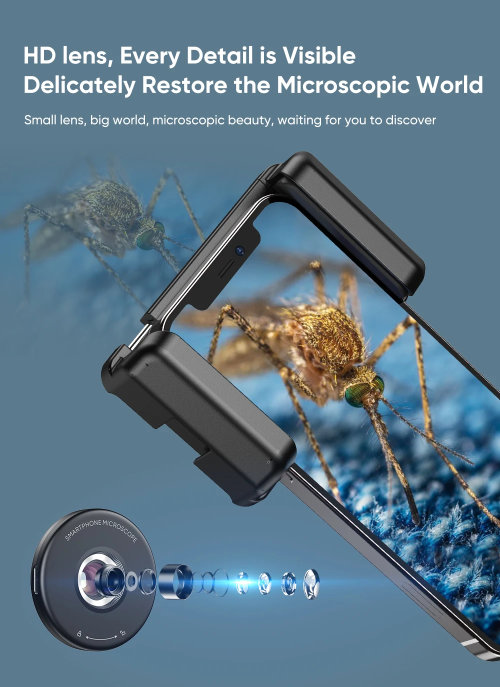 APEXEL HD Portable 100X Microscope Lens for Mobile Phone Magnifier Macro Phone Lens With CPL Filter Universal Clip Smartphones