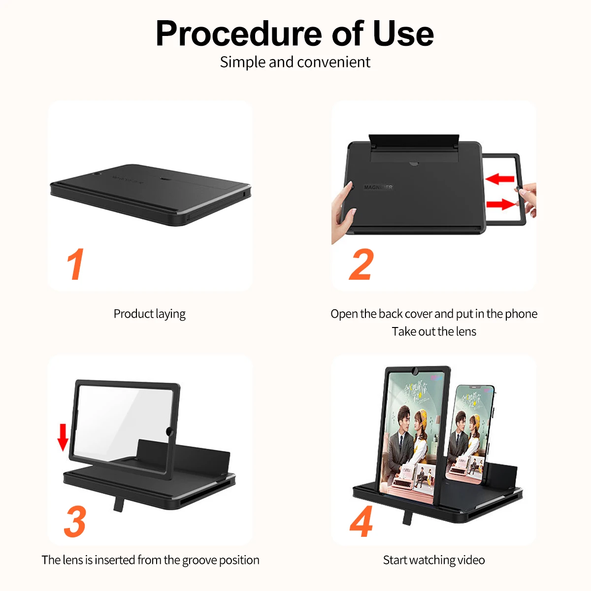 New 10 Inch Hd Screen Amplifier Mobile Phone Screen Video Magnifier for Phone Holder Enlarged Screen Phone Stand Bracket