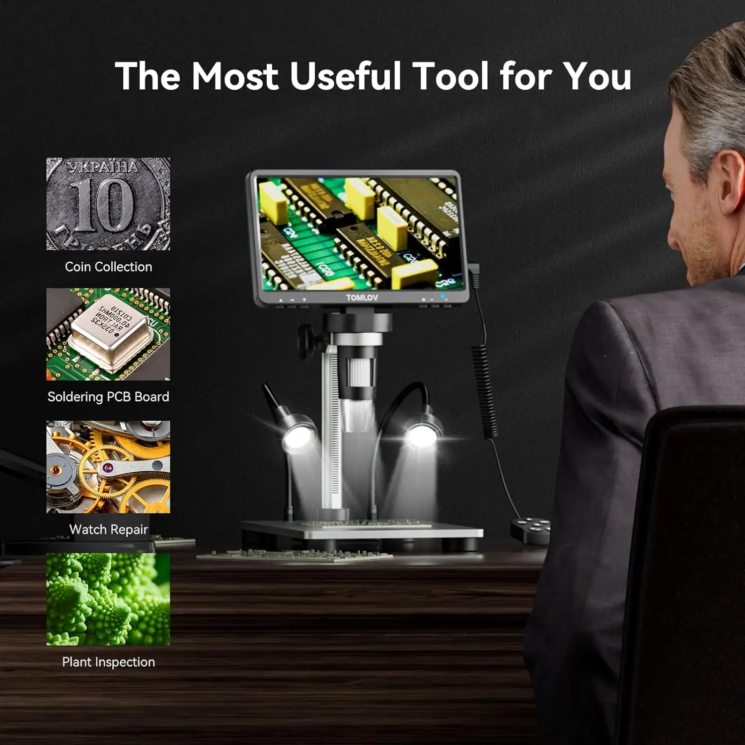 TOMLOV DM9 Digital USB Electronic Microscope 1080P 7