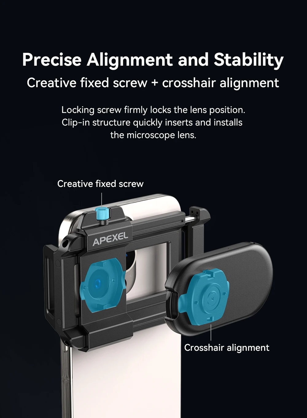 APEXEL New Upgrated 100X-200X Microscope Lens  3in 1Phone Camera Lens Kit Macro Lenses with LED Light for almost All Smartphone