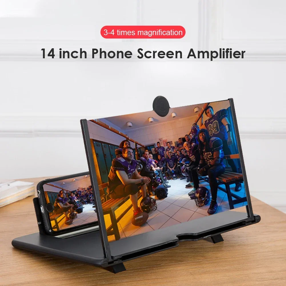 Mobile Screen Amplifier Projector Video Movie Amplifier Desktop Display Stand 3D HD 14 Inch for All Smartphone Screen Amplifier