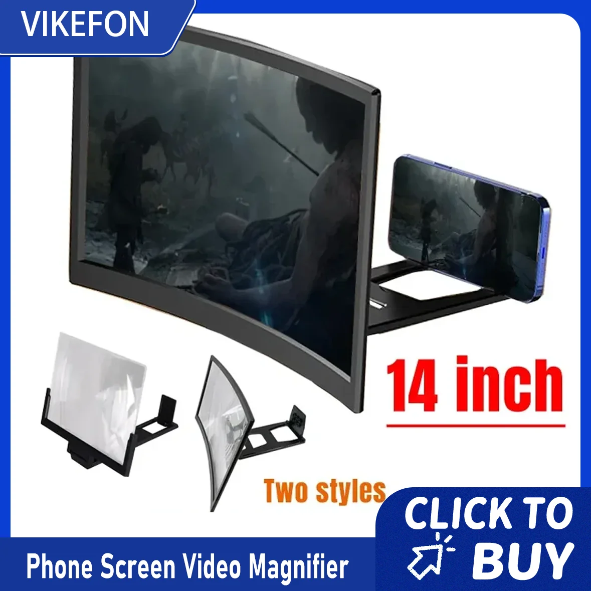 Mobile Screen Amplifier Projector Video Movie Amplifier Desktop Display Stand 3D HD 14 Inch for All Smartphone Screen Amplifier