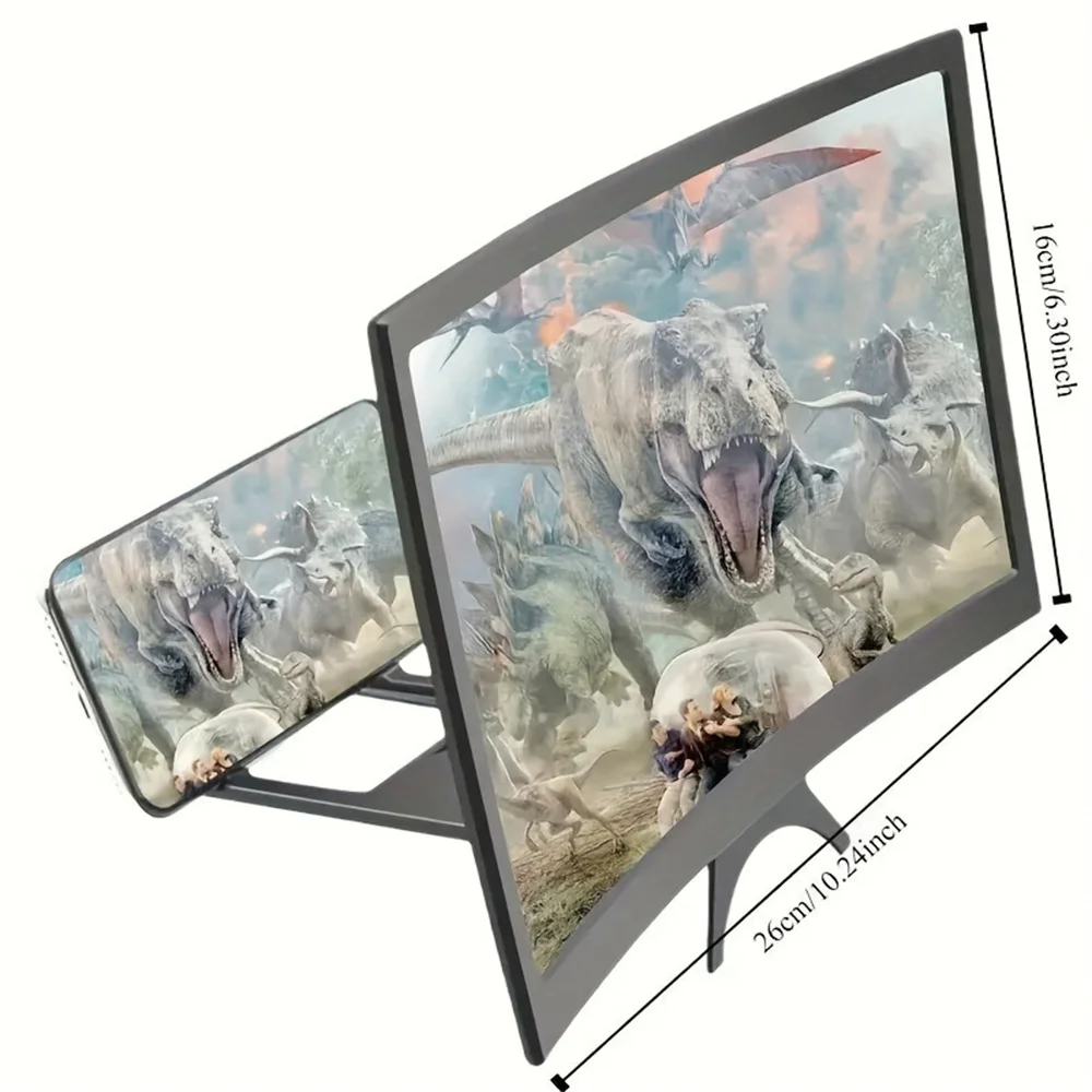 12 Inch Curved 3D HD Phone Screen Magnifier Portable TV Smartphone Large Screen Amplifier Holder Movie Video Amplifier Holders
