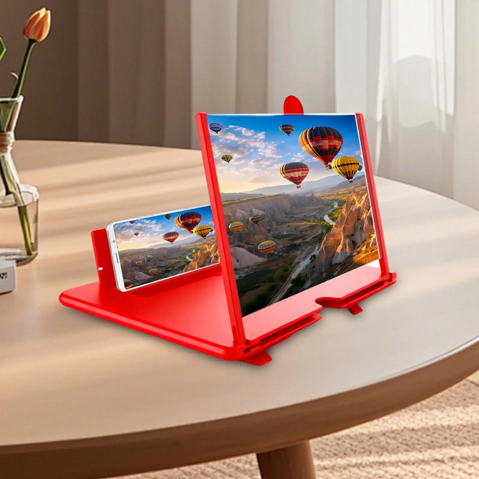 Screen Magnifier 3D HD Desktop Projector Cell Phone Magnifier for Seniors Video Watching Movie Night Home Travel Break Party