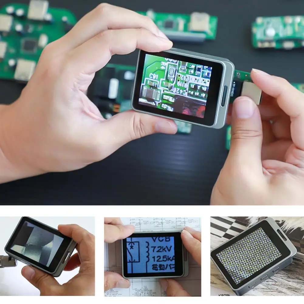 7X/11X/15X Three-step Zoom Magnifier Digital Microscope With LED HD Screen Funnel Microscope Magnifying Glass For Home Office