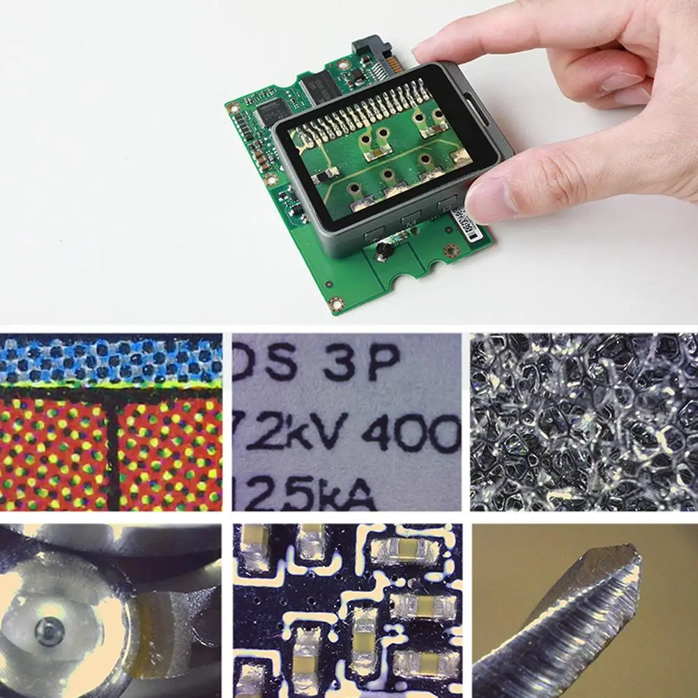 7X/11X/15X Three-step Zoom Magnifier Digital Microscope With LED HD Screen Funnel Microscope Magnifying Glass For Home Office