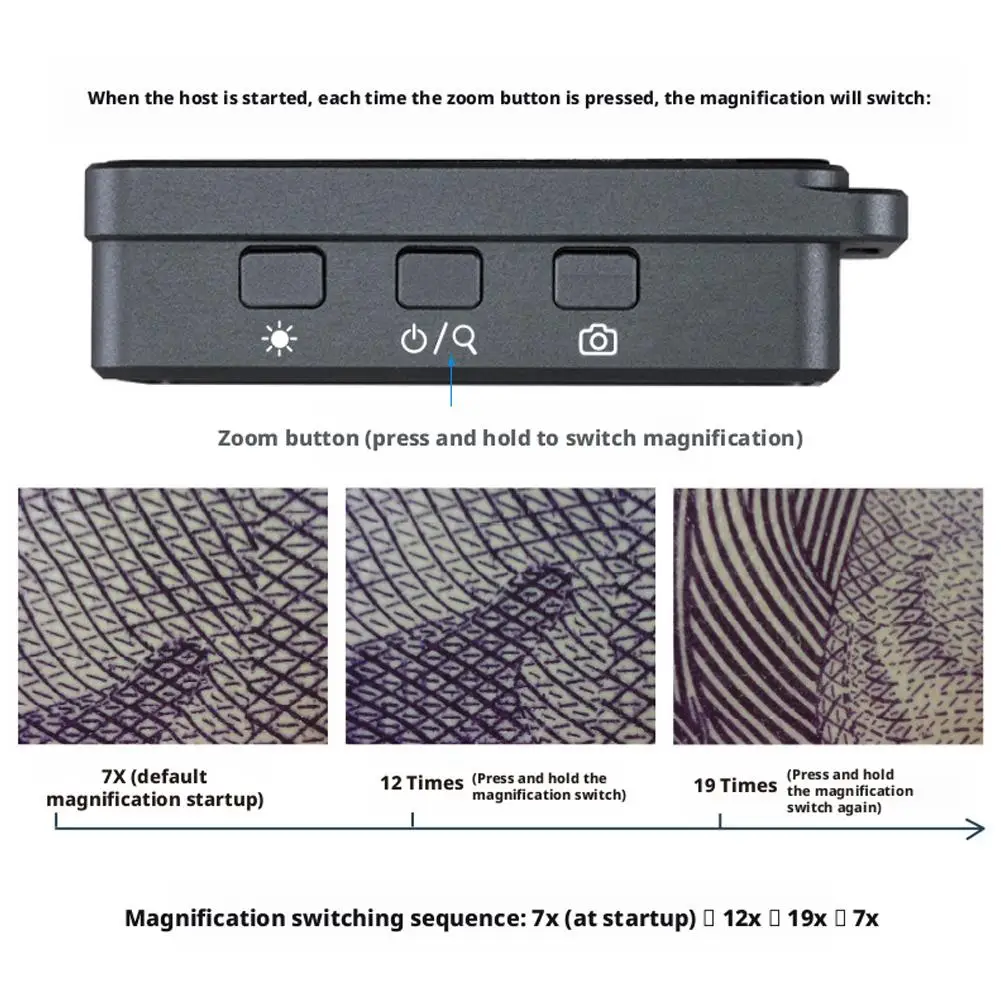 7X/11X/15X Three-step Zoom Magnifier Digital Microscope With LED HD Screen Funnel Microscope Magnifying Glass For Home Office