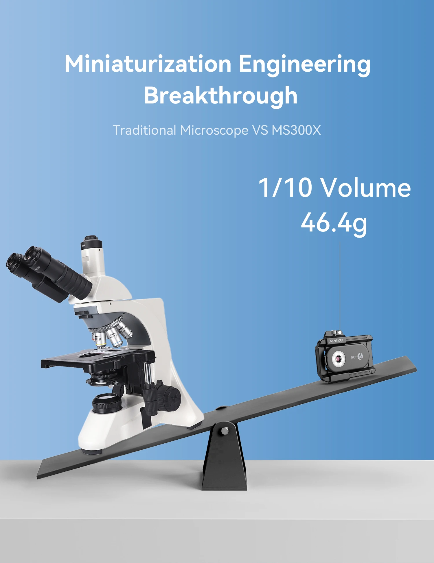 APEXEL New Upgraded 300X Microscope Lens Mobile Phone Camera Lens Kit Mini Macro Lenses with LED Light for almost All Smartphone